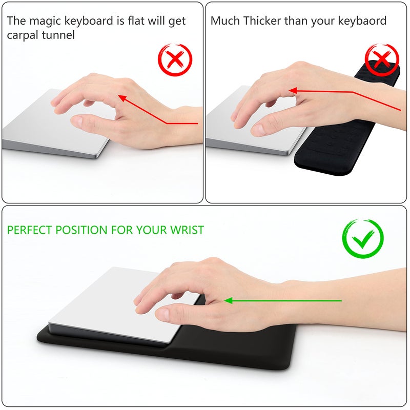 HONKID Wrist Rest for Magic Trackpad 2(MJ2R2LL/A, A1535), Wrist Rest Relieve Pain & Fatigue, Black - Image 2